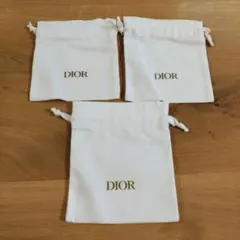 【新品未使用】ディオール Dior コットンポーチ 巾着 白 3個セットのサムネイル