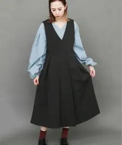 KBF ケービーエフ BIGプリーツジャンパースカート ワンピース