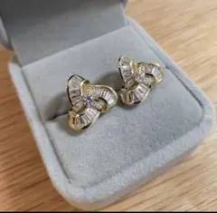 X162 ピアス レディース ゴールド AAA級CZダイヤ シンプル