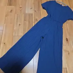 ZARA　オールインワン　ニット　夏　ネイビー