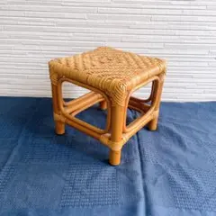 籐製　ラタン　ミニスツール　椅子　花台