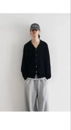 crepuscule Open collar knit shirt ブラック