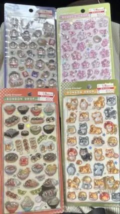 ボンボンドロップシール 和柄お相撲さん　芝犬　2シート