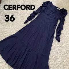 セルフォード サテンギャザースリーブワンピース マーメイド 36