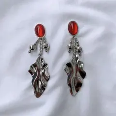 シルバー　大ぶり　ハンドメイド　イヤリング