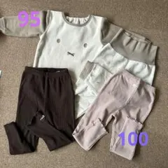 女の子95☆ミッフィ フリースパジャマ ♪ベージュとパンツ100 の3点　み-5