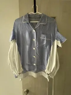 sacai サカイ ストライプ ドッキング シャツ ブラウス サイズ1 日本製のサムネイル