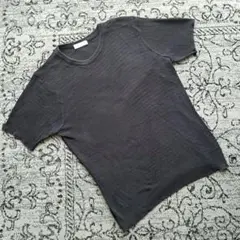 ★夏服★tk.takeo kikuchiサマーニット古着メンズ半袖Mブラック黒のサムネイル
