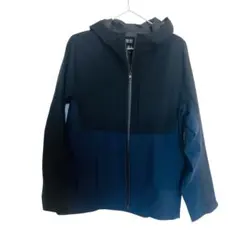 UNIQLO ブロックテックパーカー　ブラック　ネイビー　ツートーン　M