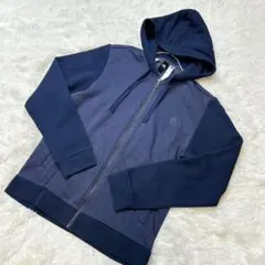 【c482】adidas レディース　メンズ　パーカー　ジップアップ　ネイビー