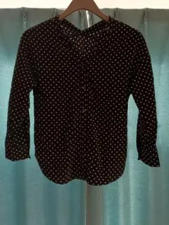 le coeur blanc 水玉模様 長袖シャツ ポリエステル100%