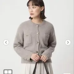 美品✨グリーンレーベル　デイリーエリートカーディガン　金ボタン　カシミヤ