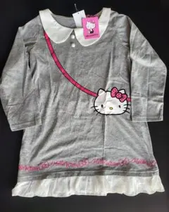 新品☆Hello Kitty 長袖ワンピース グレー120