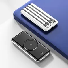 モバイルバッテリー 50000mAhワイヤレス充電器 PSE認証済　ホワイト