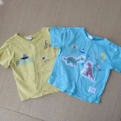 【匿名配送】黃色與淺藍色T恤套裝