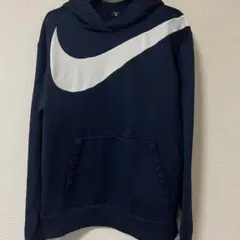 【大人気】NIKE ナイキ　プルオーバーパーカー　ビッグロゴ　ネイビー