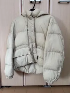 UNIQLO U フード付きダウンジャケット L ベージュ