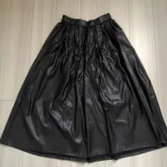 【any FAM】ブラック 合成皮革 ロングスカート
