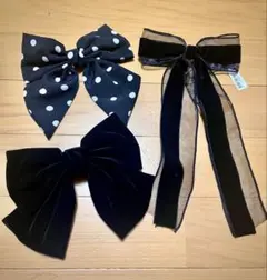 リボンヘアアクセサリー3個セット　②
