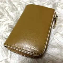 ポールスミス 二つ折り財布 エンボス×キャメル 新品 ラウンドジップ