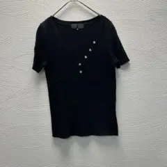 UNTITLED ブラック Vネック 半袖ニット 日本製2Mサイズ✨✨✨
