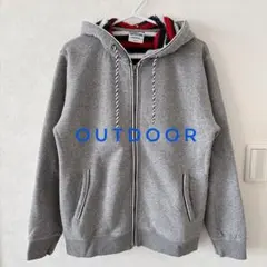 OUTDOOR フード付き　パーカー メンズ　M グレー　裏ボア　フリース
