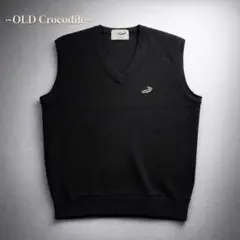 美品 ✨ オールドクロコダイル 日本製 Vネック ベスト 黒 Lサイズ メンズのサムネイル