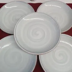 渦巻き模様 陶器 皿 4枚セット - メルカリ