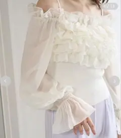 スナイデル デザインシアーフリルニットプルオーバー