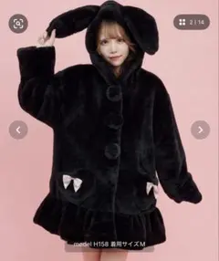 Secret Honey うさ耳ファーコート ブラックのサムネイル