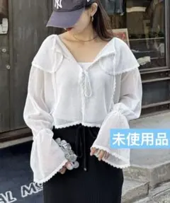 【HELLO.SANFRANCISCO】 メッシュレースボレロブラウス　ホワイト
