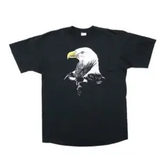 90s ビンテージ ジャージーズ ラッセル アニマル Tシャツ アート 古着 黒