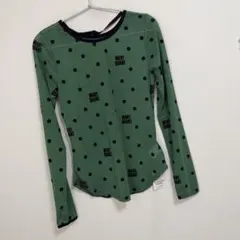 PUBLUX/マリークワント フロッキープリントロゴ シアー リボン付きトップス