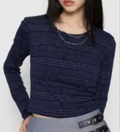 LAGUA GEM SENTENCE LOGO PRINT トップス ネイビーのサムネイル