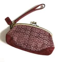 COACH がま口ポーチ リストレット マイクロシグネチャー