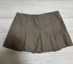 ZARA プリーツ ミニスカート ローウエスト ブラウン