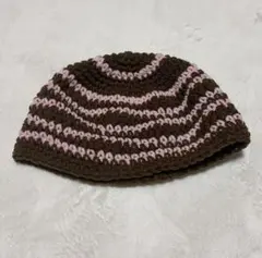 クラッシャーハット　茶色とピンク