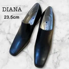 美品 DIANA スクエアトゥ パンプス チャンキーヒール ブラック 23.5のサムネイル