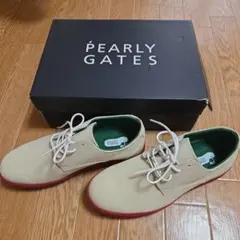 PEARLY GATES ゴルフシューズ ベージュ 赤のサムネイル