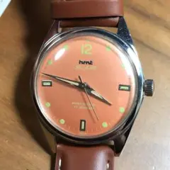 希少! hmt Pilot 手巻き腕時計 オレンジ文字盤