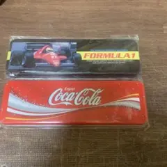 Coca-Cola F1 筆箱 赤/黒　缶ペン　昭和レトロ