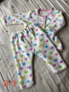 パジャマ　ハート♡カラフル　もこもこ 80センチ