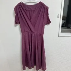レア　パープル ラップスタイル ひざ丈ワンピース