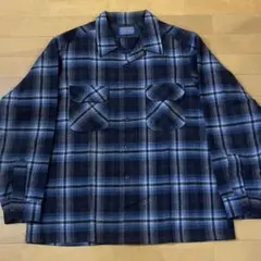 XL ネイビー 青 pendleton ウール ボードシャツ チェック USA製
