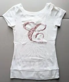 セシルマクビー Tシャツ スパンコール Sサイズカットソー ホワイト