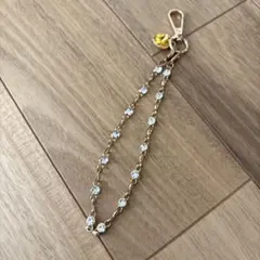 ラインストーン ハートチャーム ストラップ