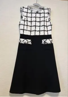 Prima Scherrerプリマシェレル　ツイード切り替えドッキングワンピース