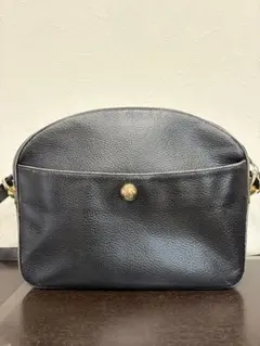 ランバンブラックレザーショルダーバッグ