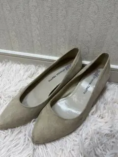 オリエンタルトラフィック パンプス ベージュ ポインテッドトゥ ローヒール