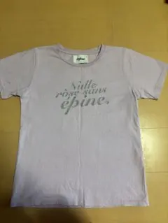 épine ラインストーンロゴ Tシャツ 紫